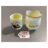 Marlin and Yoakum Custard Glass Souveneirs