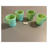 4 Fire King Jadeite Mugs