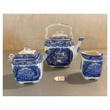 Mason's Vista Ironstone Teapot w/ Creamer & Sugar