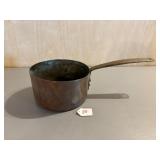 Early Copper Pan with Brass Handle