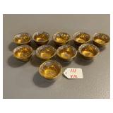 12 Matching Gold Painted China Salts