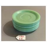 7 Fire King Jadeite Saucers