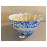 Blue and White Spongeware Bowl