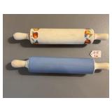 2 Ceramic Hollow Rolling Pins, Harker Pottery