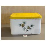 Yellow and White Metal Bread Box