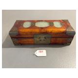 Wood Box with Inlay and Metal Reinforcements