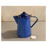 Blue Enamel Coffee Pot