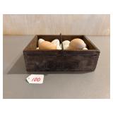 Wooden Star Egg Carrier with 14 Plastic Eggs