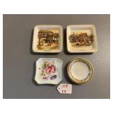 4 Mismatched English China Butter Pats