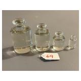 Set of 4 Glass Graduated Weights