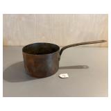 Early Copper Pan with Brass Handle