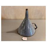Grey Enamel Funnel with Handle