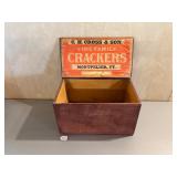 Red Washed Cracker Box from Montpelier, Vt