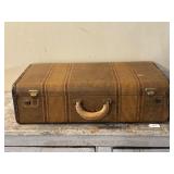 1940's Striped Suitcase