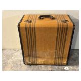 1940's Striped Suitcase