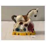 1940's Horse and Dog Chalkware Titled Pals