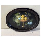 Wooden Hand Painted Fruit Still Life Tray