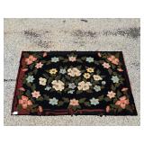 Victorian Floral Motif Hooked Rug