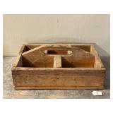Wooden Tote with 6 Dividers
