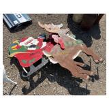 Santa sleigh + Reindeer Plywood Cutout