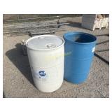 2 Plastic barrels   +