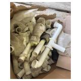 Assorted plumbing fittings and sink