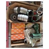 Two flats of miscellaneous parts