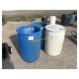 3 Plastic Barrels   +