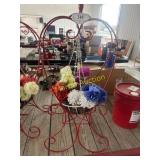 Red Heart shaped plant stand