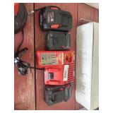 3 Milwaukee Batteries & Charger
