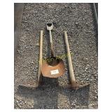 2 Pick Axes &  Antique Shovel