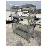 Metal cart on wheels