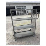 Metal cart on wheels