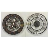 Decorative cast metal thermometer & clock