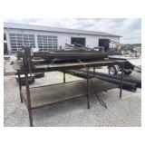 Metal workbench with vice and four tables