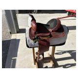 Show Saddle 15ï¿½ with basket Weave