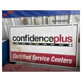Metal shop sign confidence plus