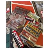 Vintage garage signs and stickers