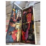 Handy Andy tool set box with vintage toy cars