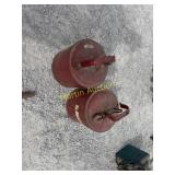 Two metal gas can