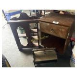 Night stand with shelf and wood box