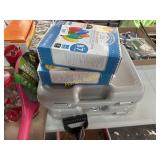 Christmas lights and to plastic boxes