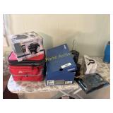 Portable cassette player, flash lights, alarm