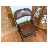 Metal and leather folding chair