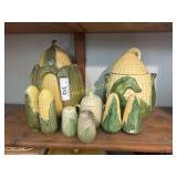 Corn salt and pepper shakers