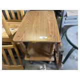 Wooden shelves and baby gate