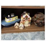 All glassware on shelf