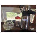 Coffee carafes and French press