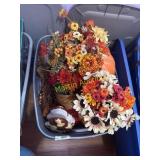 Tub of fall decorations