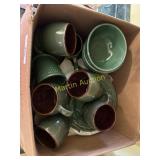 Set of green dishes